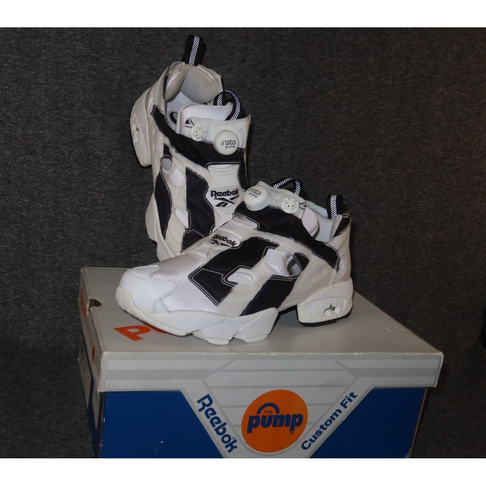 Reebok InstaPump Fury OB Mens Custom Fit Classic Shoes - Black & White 7.5